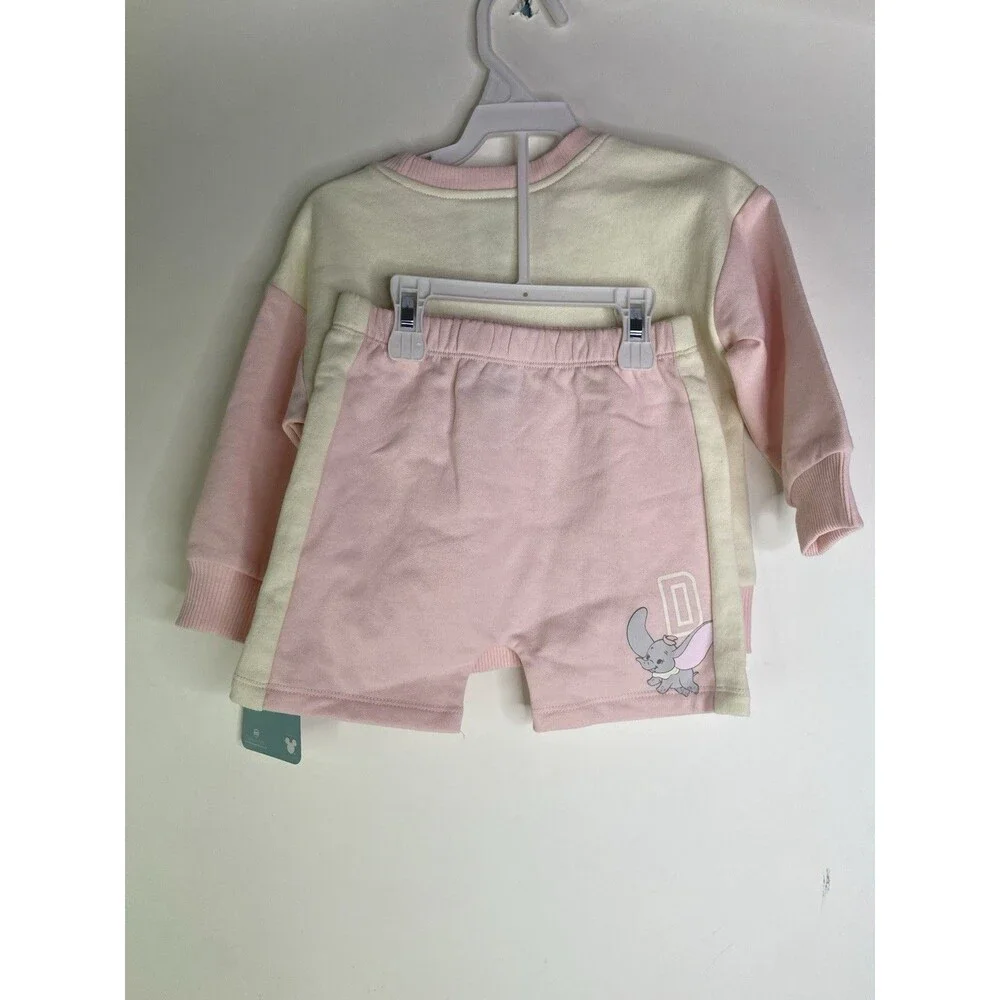 Disney Baby Dumbo Long Sleeve Sweatshirt Top Shorts Outfit Set Girls 18 Months